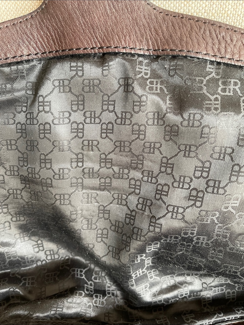 Y2K Banana Republic Dark Brown Pebbled Leather Shoulder Bag - Picture 12 of 14